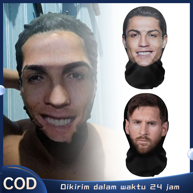 Topeng 3d Cosplay Messi/ Cristiano Ronaldo Topeng Balaclava 3d Topeng Cosplay Kostum Machinegard Top