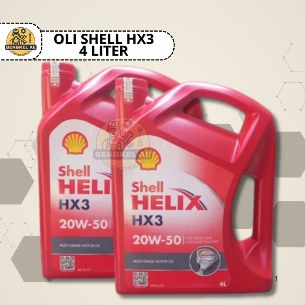 Shell Helix HX3 4Liter || Oli Mobil Diesel Shell Helix HX3 20W-50 4 Liter Asli Original Shell