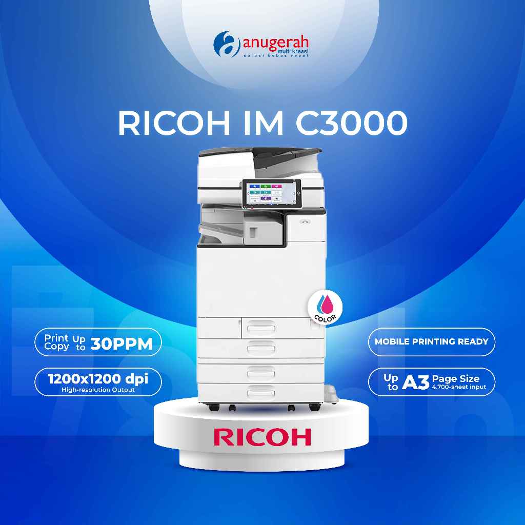 Mesin Fotocopy Multifungsi | Mesin Printer Ricoh IM C3000 | Mesin Fotocopy Warna Ricoh IM C3000 A3 |