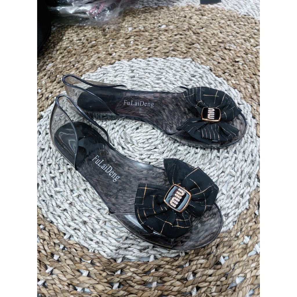 Sepatu Sandal Wanita Jelly Bening Pita Terbaru