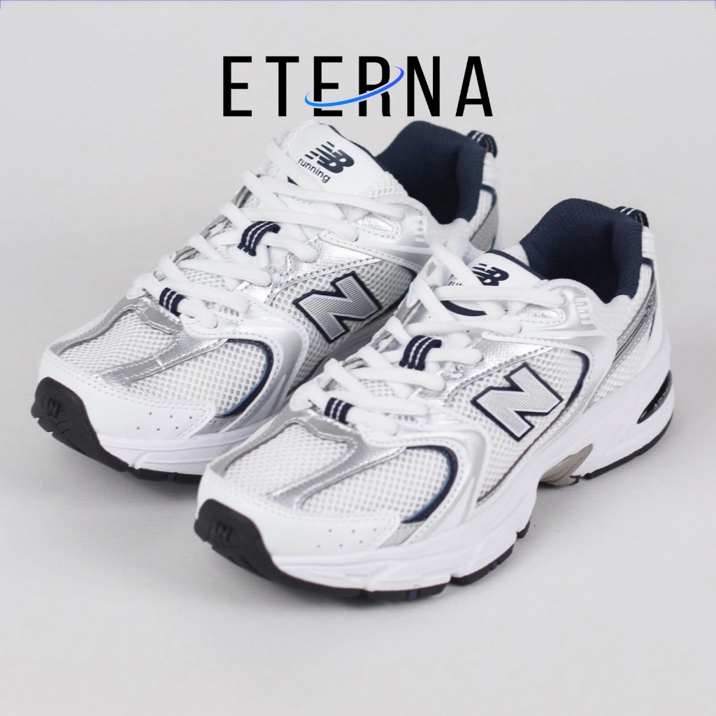 Eterna. - Sepatu New Balance NB 530 White Silver Navy Indigo Casual Gym Olahraga Joging Pria Wanita 