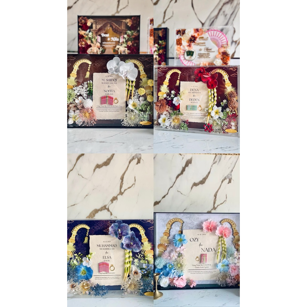 Mahar Tema Janur/Mahar Akrilik/Mahar background printin/ Mahar Kertas