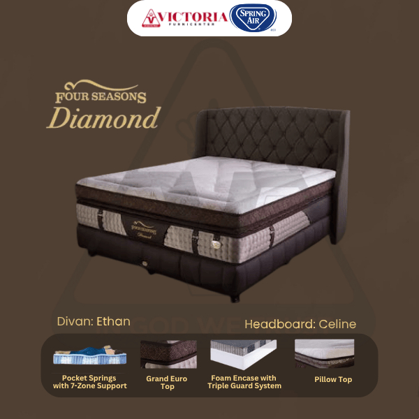 Spring Air Diamond 180 x 200 180x200 Fullset Full Set Full Bed Set