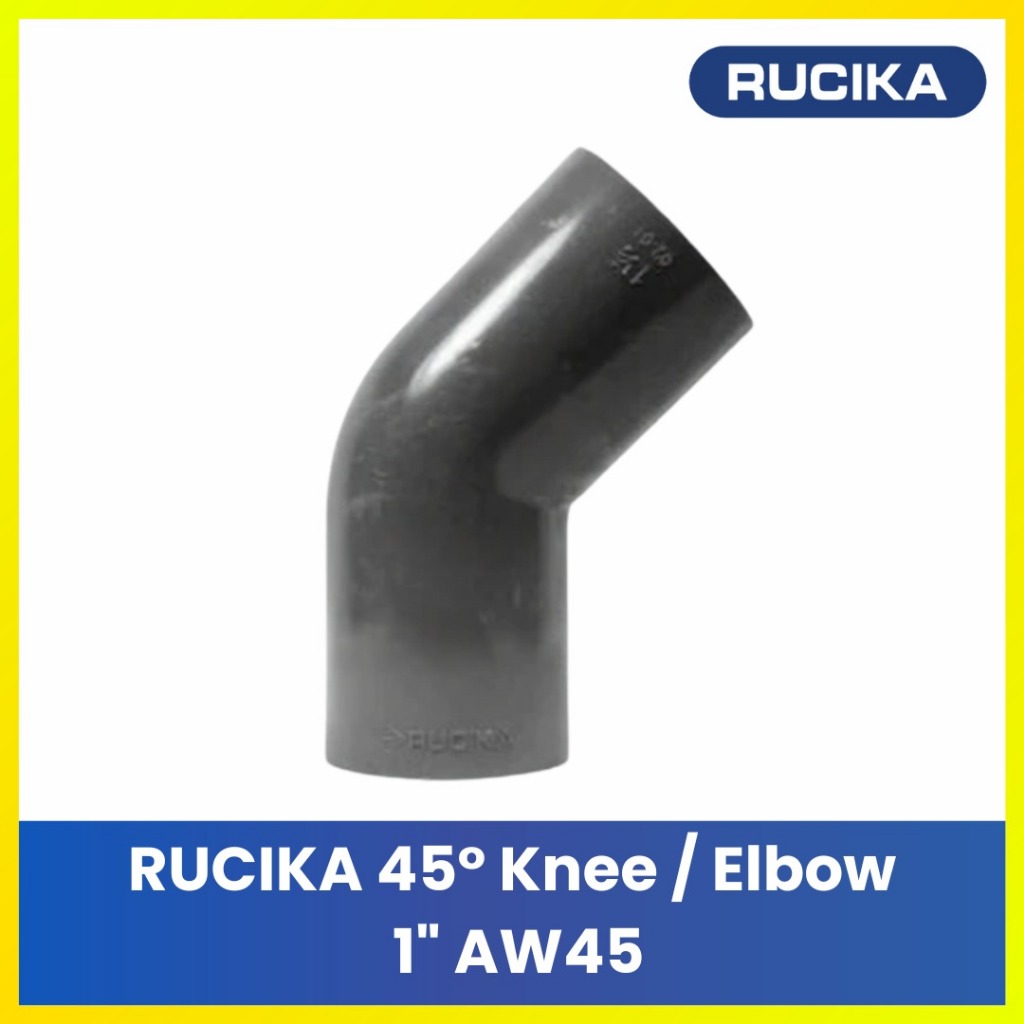 [ORIGINAL] RUCIKA Knee 45 AW 1 Inch - Fitting Sambungan Pipa PVC L-Bow Miring Pipa Air Bersih