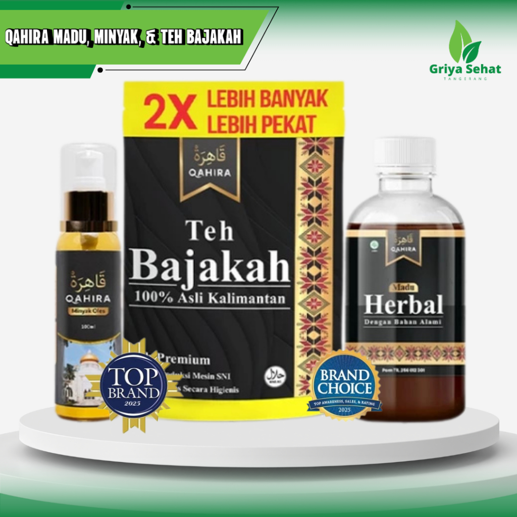 Minyak & Teh Qahira Benjolan Herbal Alami Atasi Benjolan Kista Miom Madu Bajakah Original BPOM