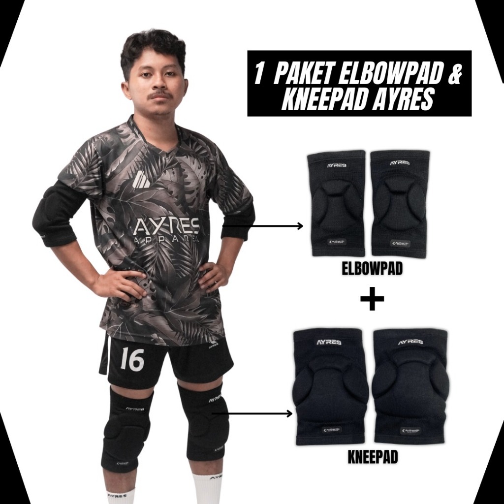 1 SET Elbow Dan Kneepad Futsal AYRES Kneepad Lutut & Siku Original Pria Wanita Pelindung Siku Lutut