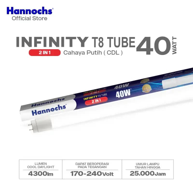 40W 40 Watt LAMPU TL LED HANNOCHS INFINITY 2 IN 1 T8 HANNOCHS LED T8 HANNOCHS INFINITY 2IN1 T8 HANNO