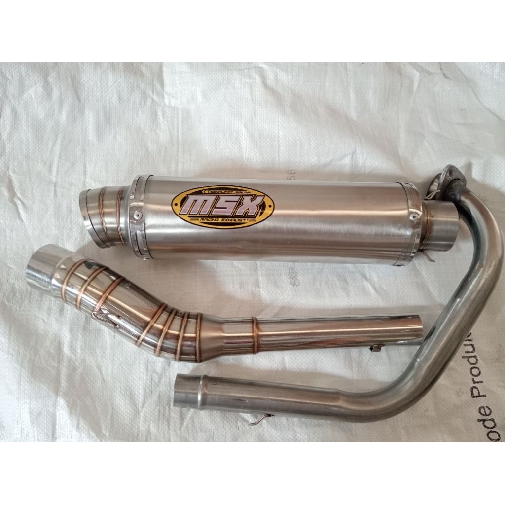 knalpot original msx bulat jumbo dos inlet 50 satria Fu Vixion CBR Jupiter MX king Sonic gsx scorpio