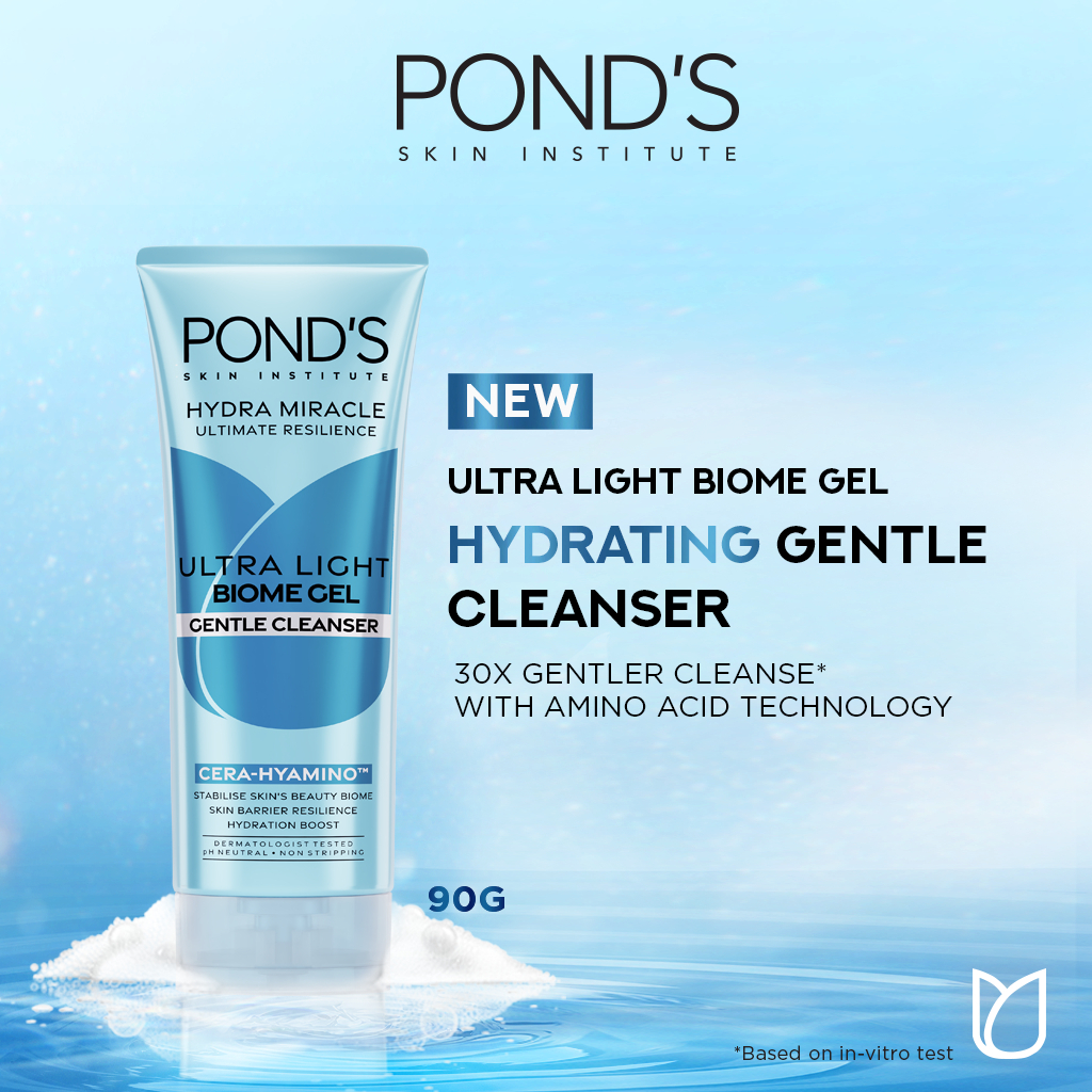 GC Kosmetik Ponds Hydra Miracle Ultra Light Biome Gel 90gr | Hydrating Cleanser | Sabun Wajah