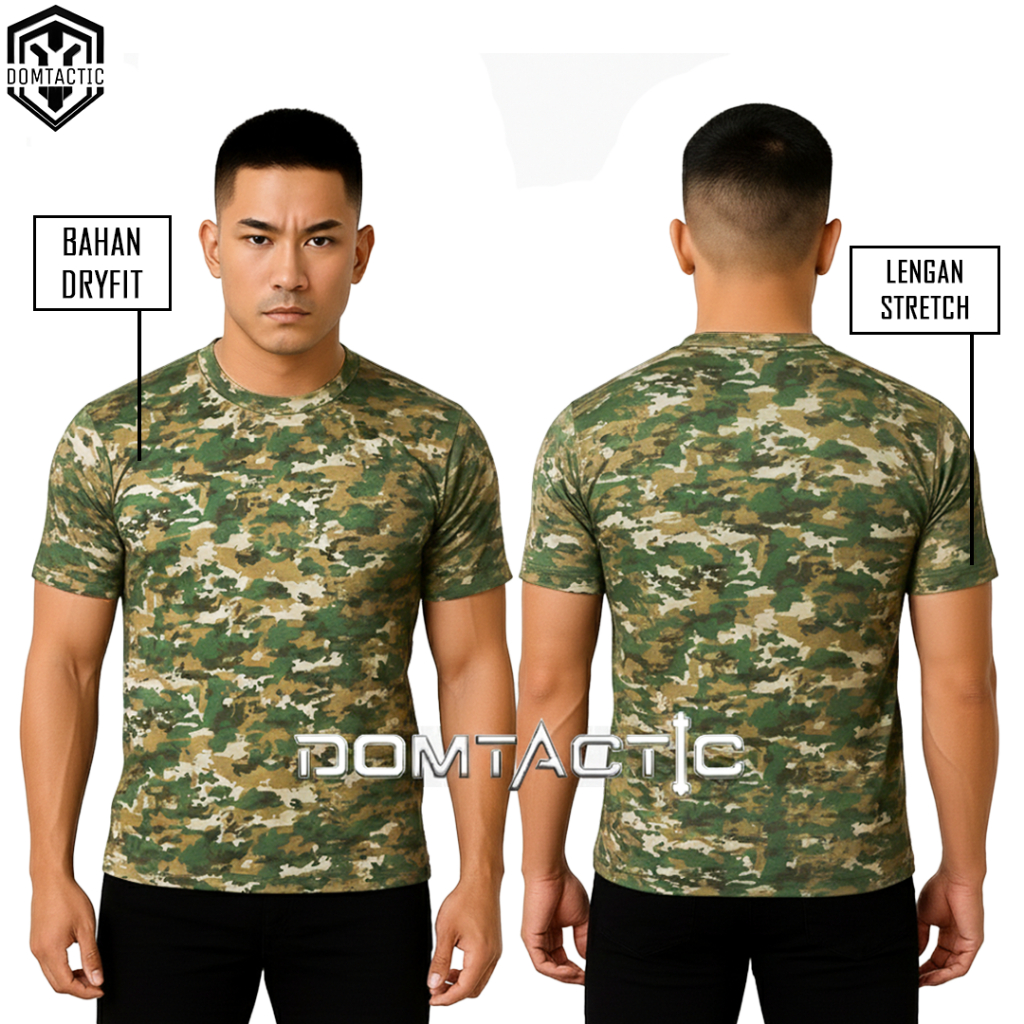 Kaos Loreng TNI Dryfit Sage Green - Baju PDL Loreng TNI Sage Green Terbaru 2025