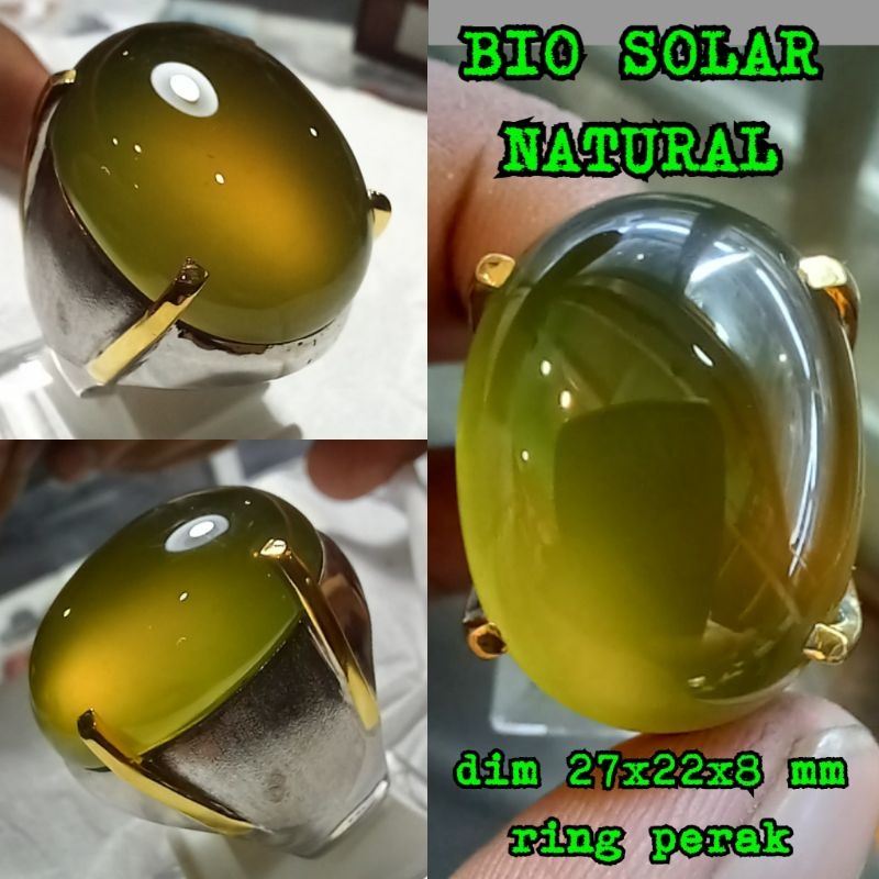 CINCIN BATU BIO SOLAR NATURAL JUMBO RING PERAK