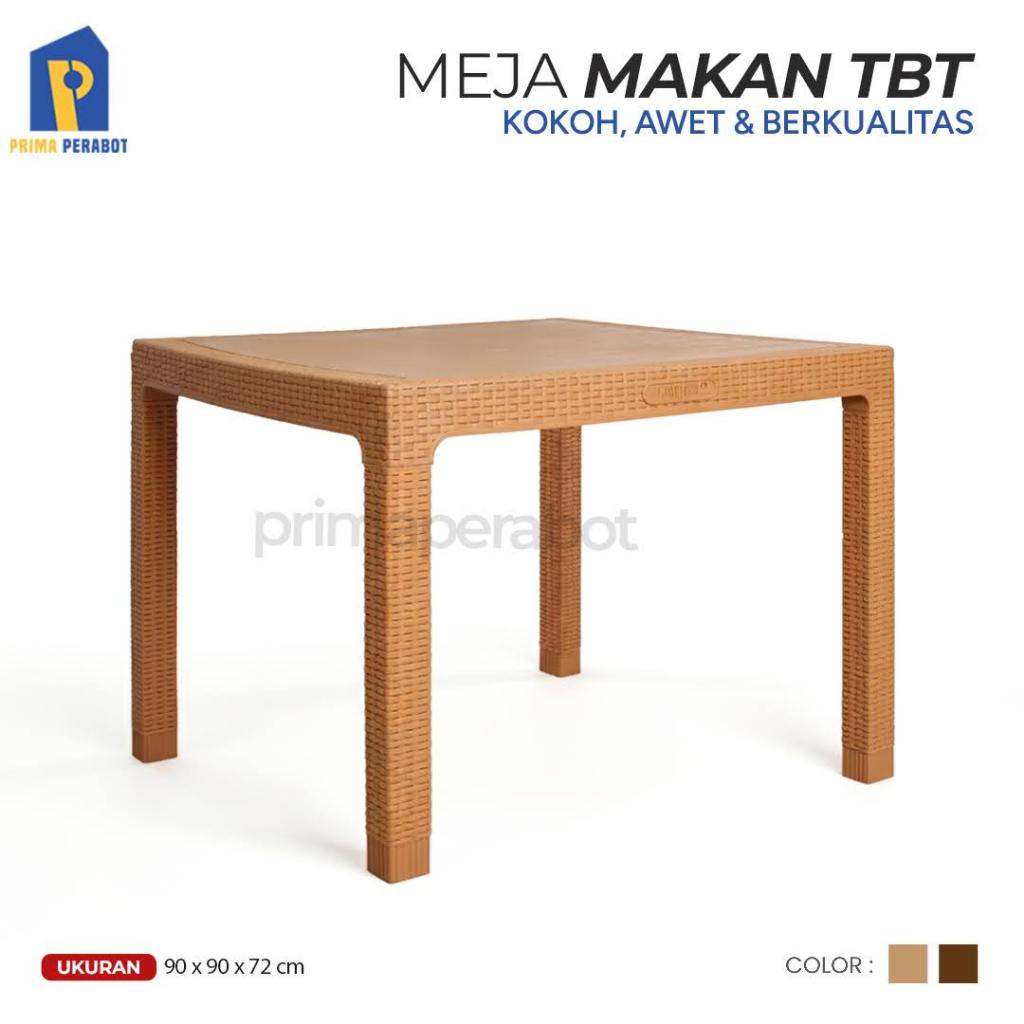 Meja Makan Plastik Motif Rotan Meja Cafe Lubang Payung Tabitha