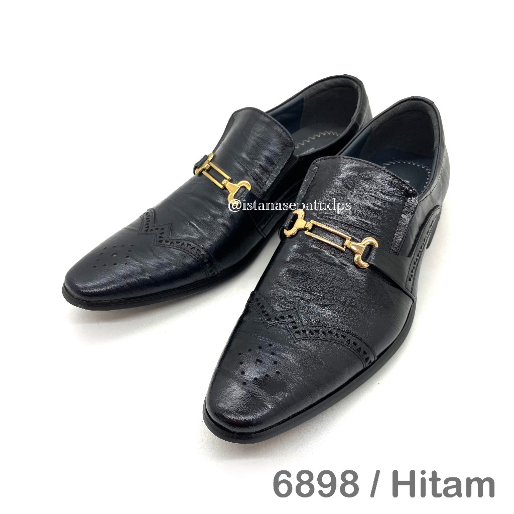 Sepatu Pantofel Kulit Pria Leonardo 6898, Hitam, Nyaman dipakai