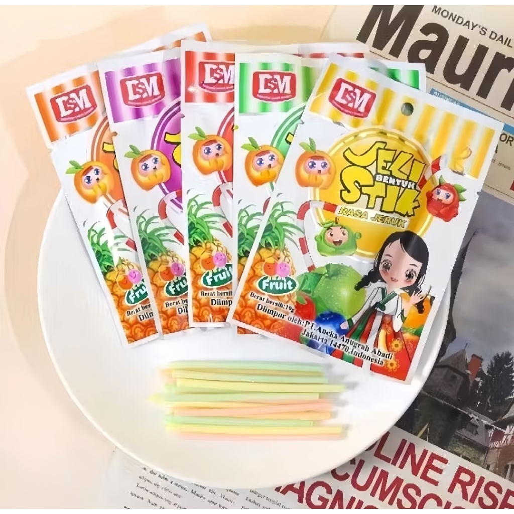 10 pcs permen jelly bentuk stik jelly stick pendek permen kemasan