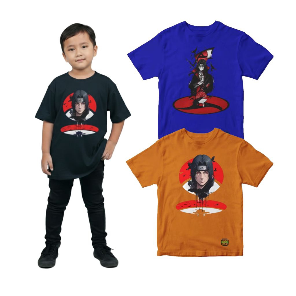 Kaos Anak Laki-Laki anime uchiha itachi akatsuki 1-8 tahun atasan baju laki-laki naruto shipuden