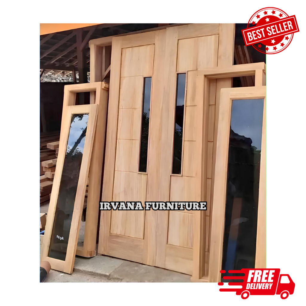Daun Pintu Kuputarung 1 Set Kayu Jati Pintu Utama