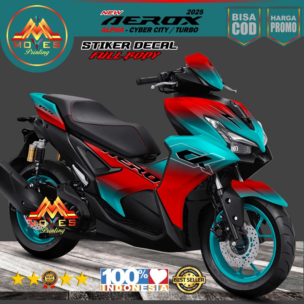 Decal new aerox 155 alpha 2025 full body stiker warna bunglon tosca