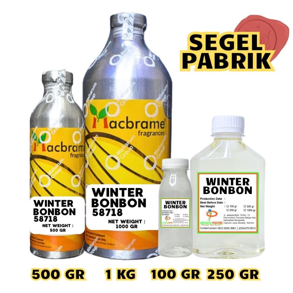 WINTER BONBON BIBIT PARFUM MURNI BY MACBRAME INSPIRED BBW WINTER CANDY UK. 250GR & 100GR