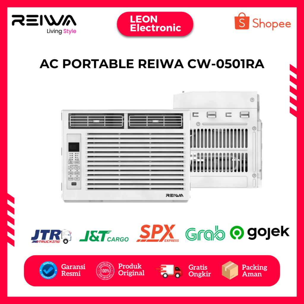 AC WINDOW PORTABLE REIWA CW-0501RA Air Conditioner 0.5 1/2 PK AC Window 0.5PK 1/2 PK