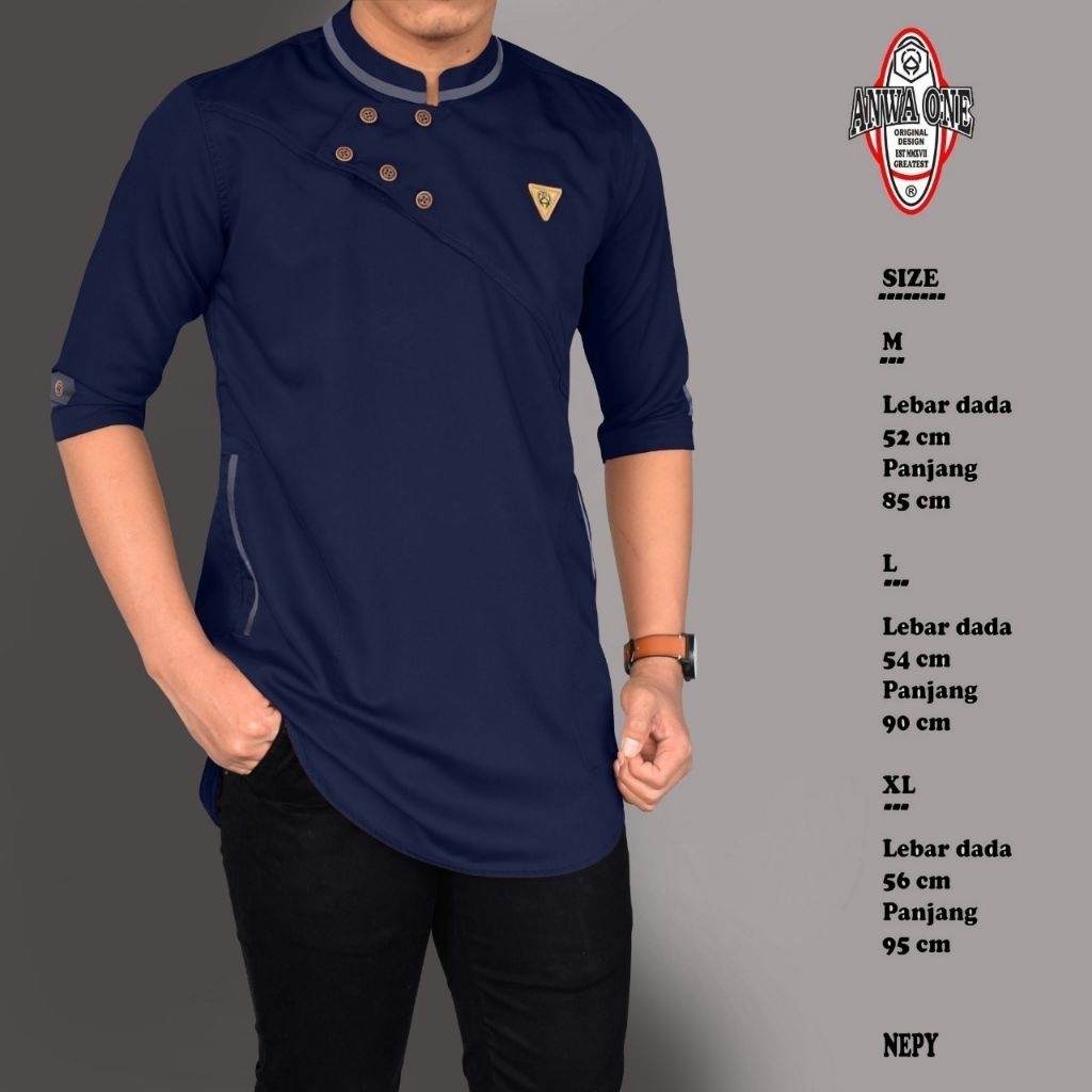 Baju koko Qurta Pakistan Hijau Sage Al shaka