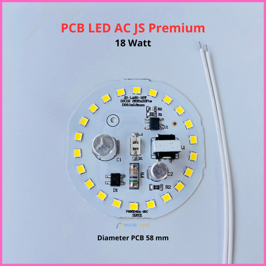 Mesin Lampu LED AC 18 watt PCB Led AC JS Premium 18w Modul Mata Led AC 18watt Sparepart Lampu LED