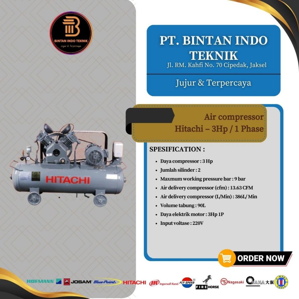 Air compressor Hitachi – 3Hp / 1 Phase