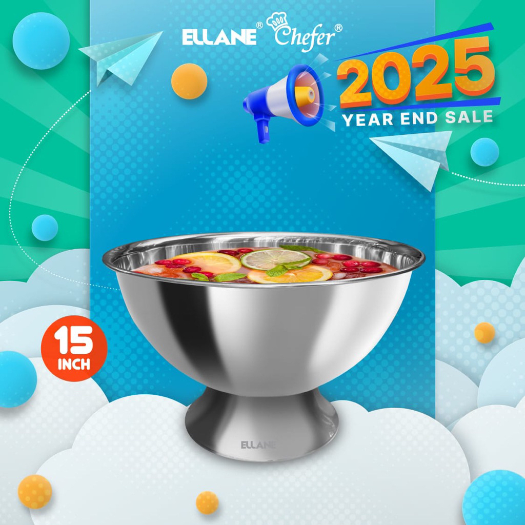 PUNCH BOWL STAINLESS STEEL / MANGKOK BESAR 15 INCH