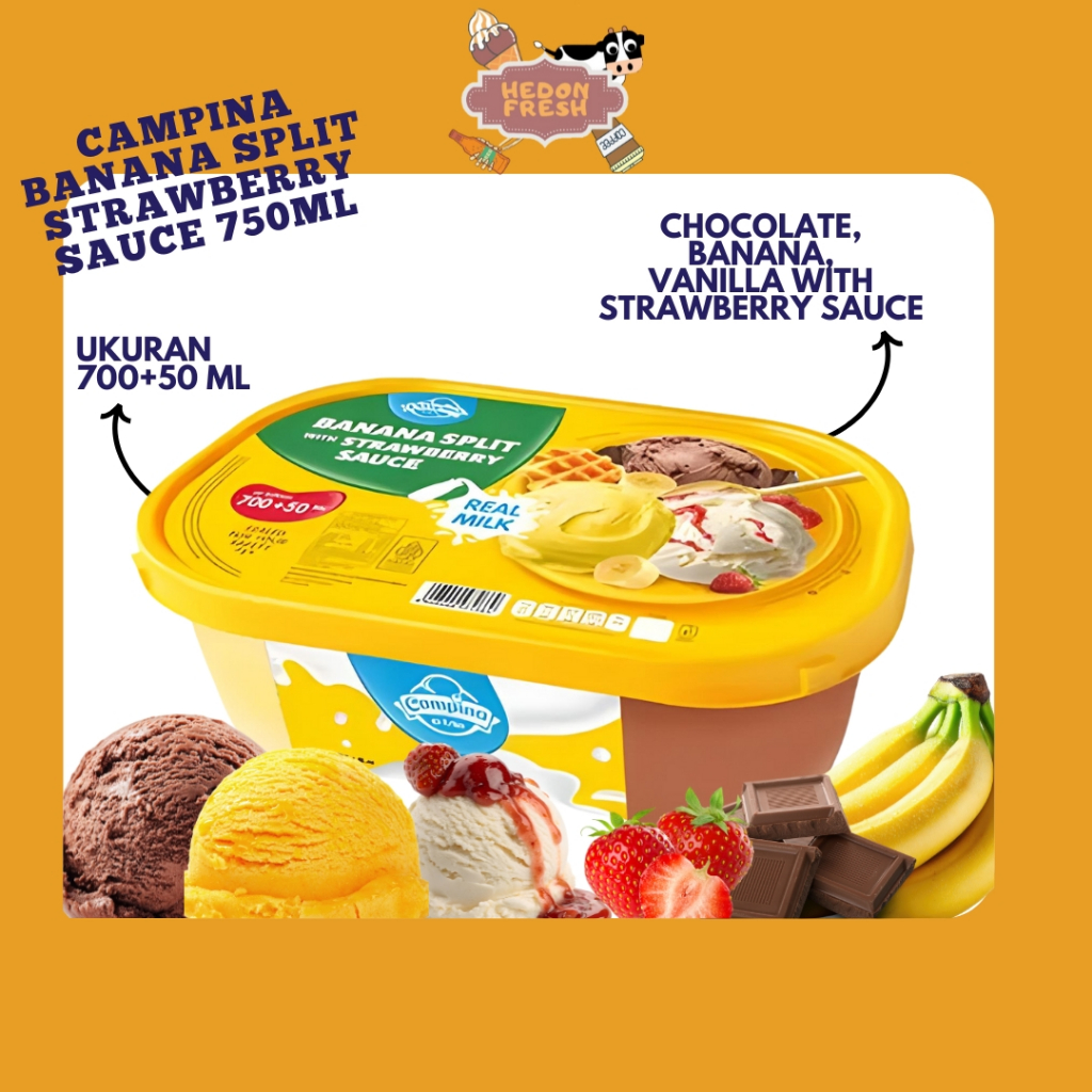 Ice Cream Campina Banana Split 700+50 ML