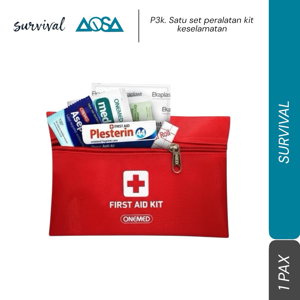 first aid kit full set pouch dan isi / onemed tas obat p3k
