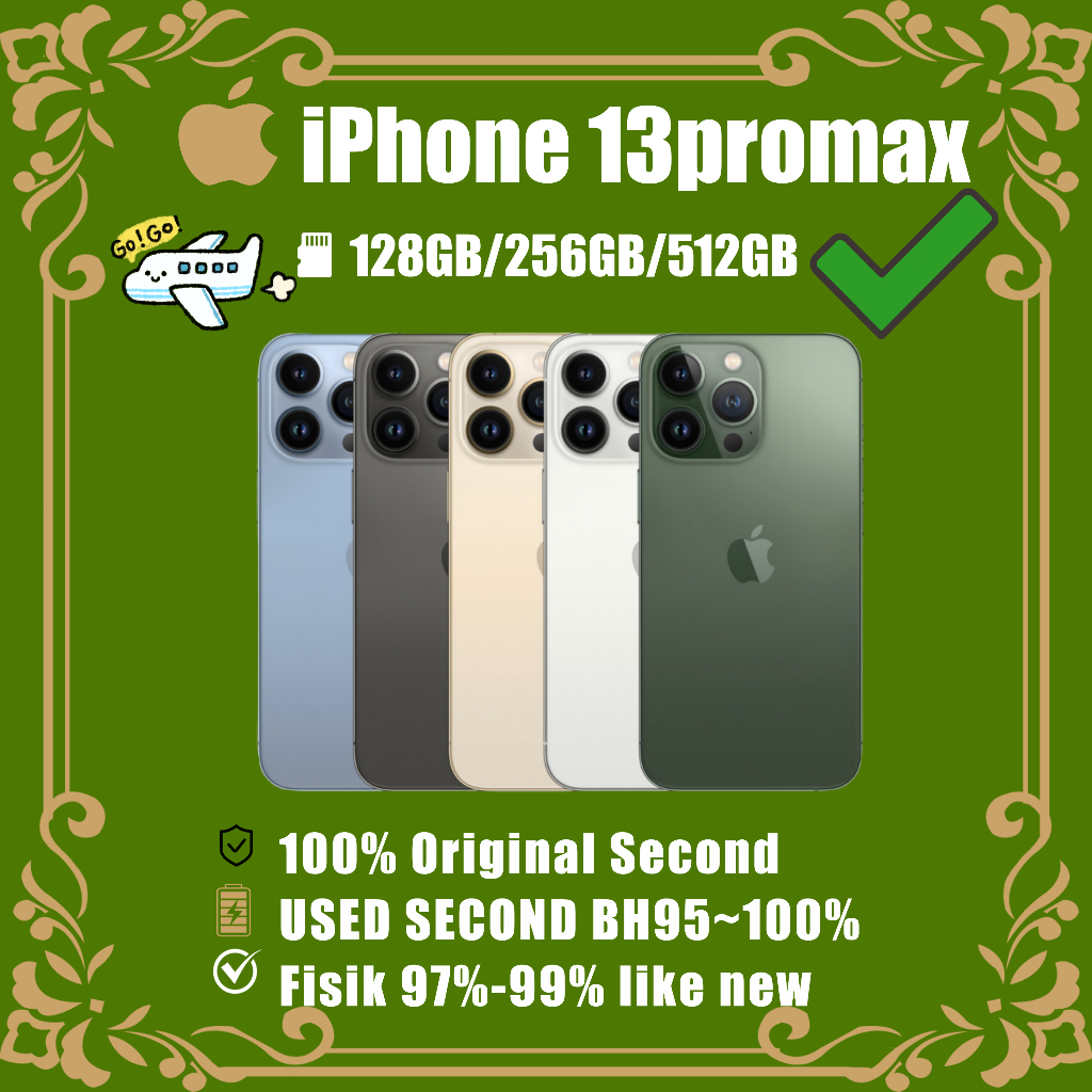 iPhone 13 ProMax 128GB/256GB/512GB/1TB Second Mulus Fullset Original Ex inter ORI 100%