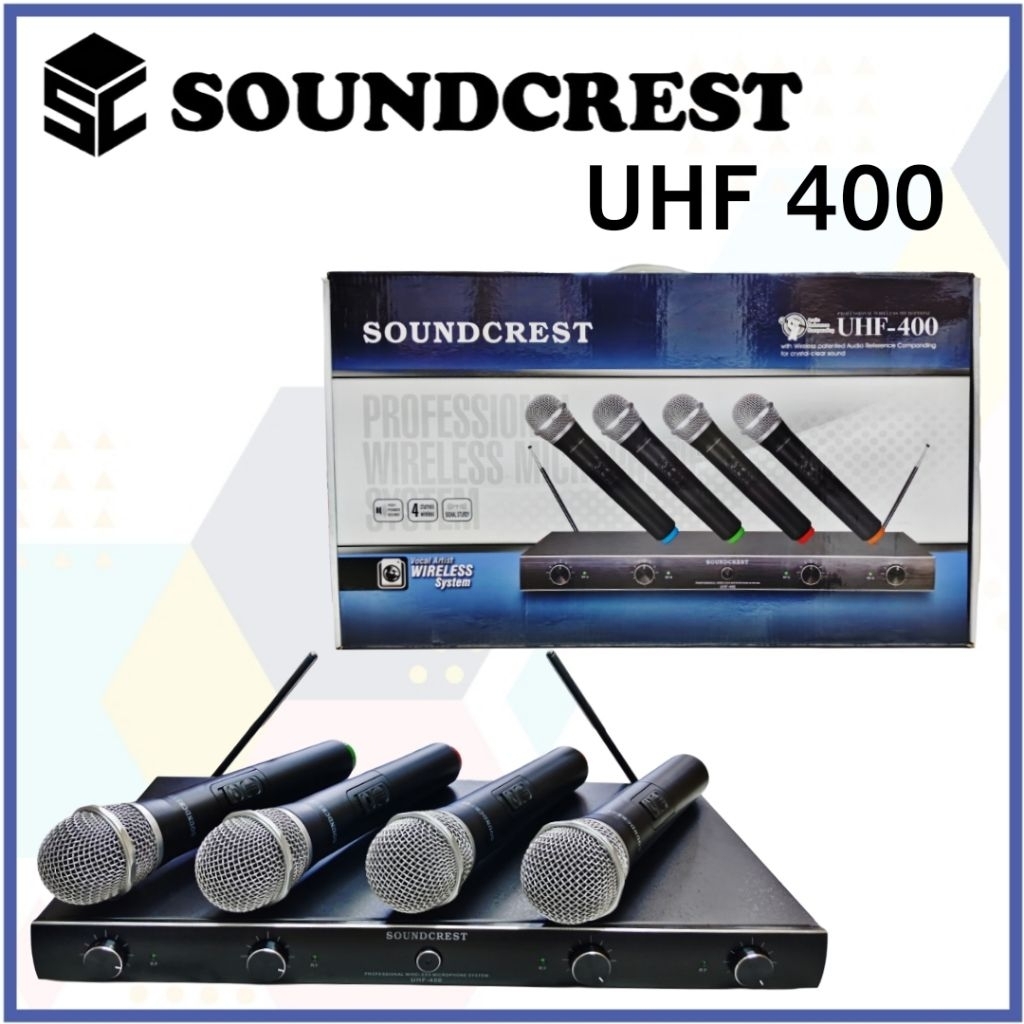 Mic Wireless - Microphone Wireless - UHF Microphone Wireless Soundcrest UHF 400 HANDLE