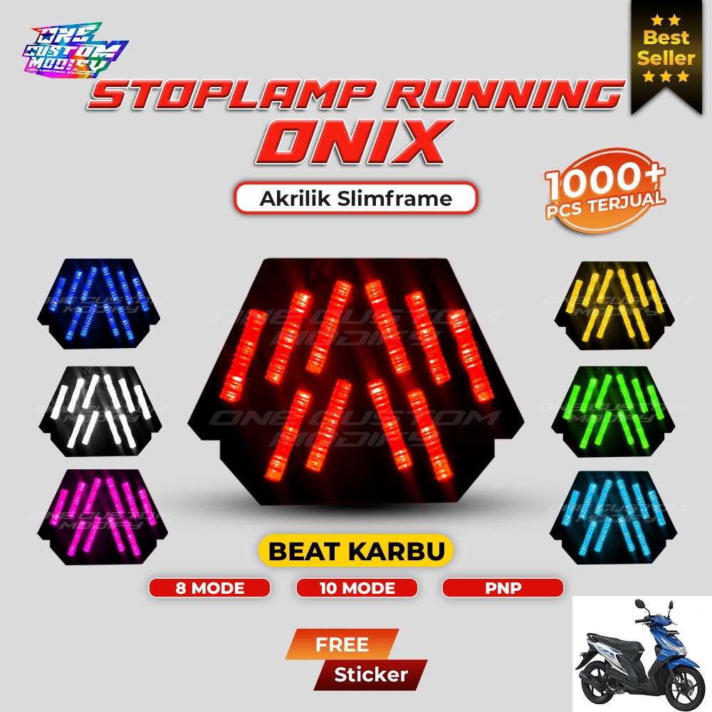 STOPLAMP RUNNING BEAT KARBU LAMPU LED REM BELAKANG VARIASI MOTOR