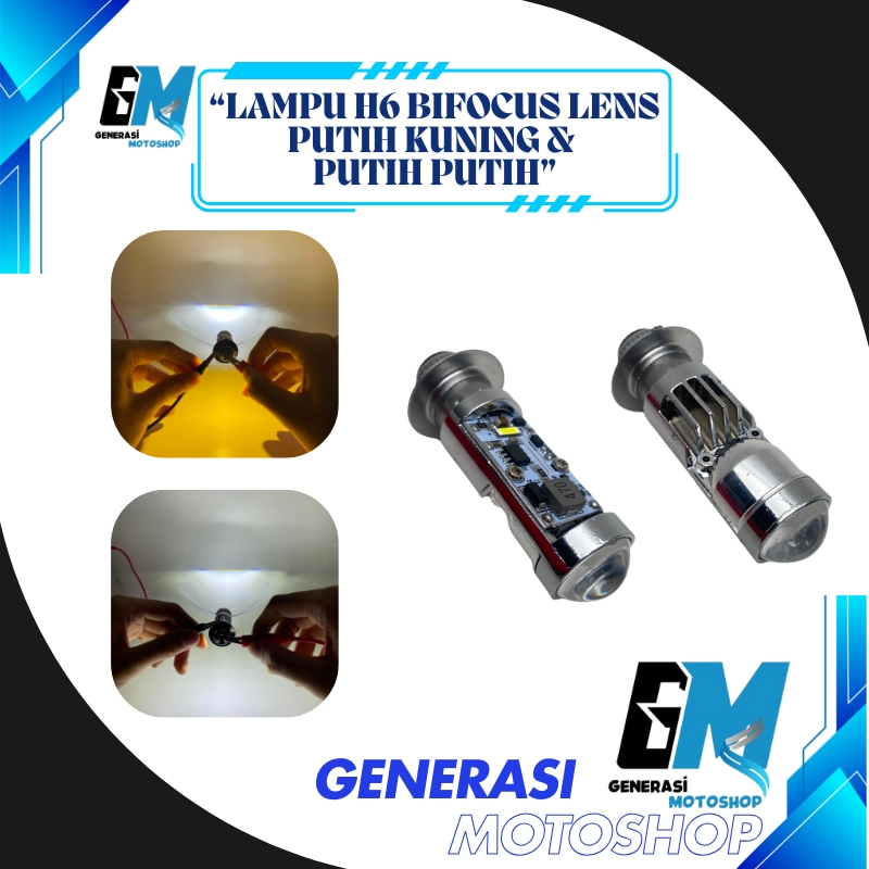 H6 Bifocus Lens LED – Headlamp Motor Terbaik, Fokus Ganda & Hemat Energi