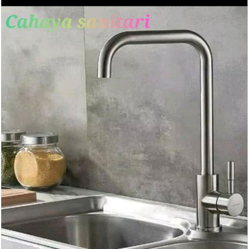 Kran sink pipa L stainless dove meja / Kran sink pipa angsa stainless 304