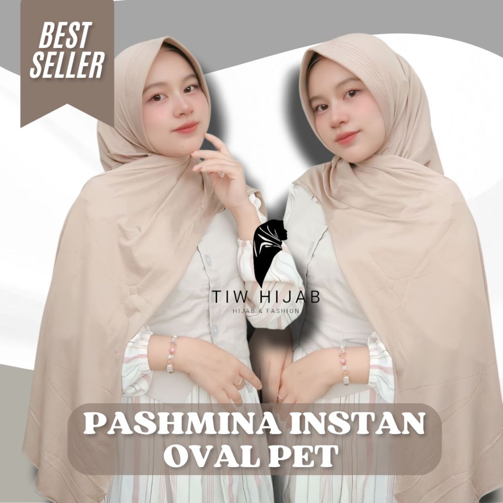Hijab Pashmina Oval Pet / Jilbab Pashmina Oval / Hijab oval Pashmina pet