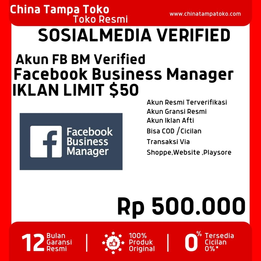 Jasa Verified Sosmed FB BM Limit 50$