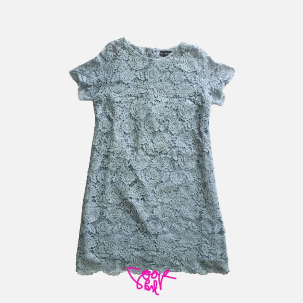 The Executive Baby Blue Brokat Midi Dress