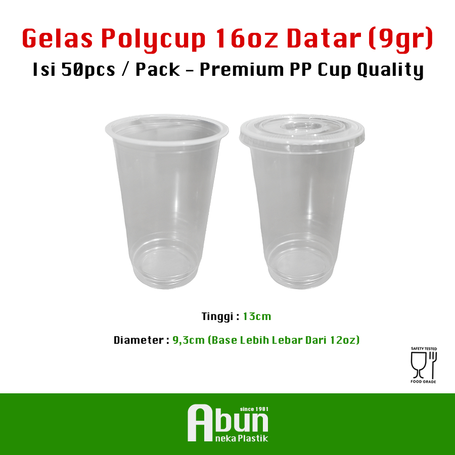 Gelas PP Polycup 16oz Isi 50pcs
