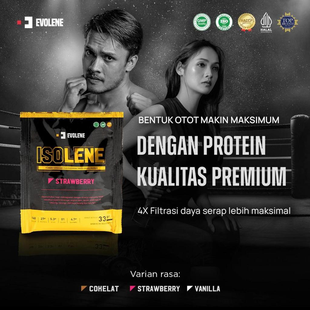 Evolene Isolene 1 saset 1 sachet Whey Isolate Protein Evolene Medan
