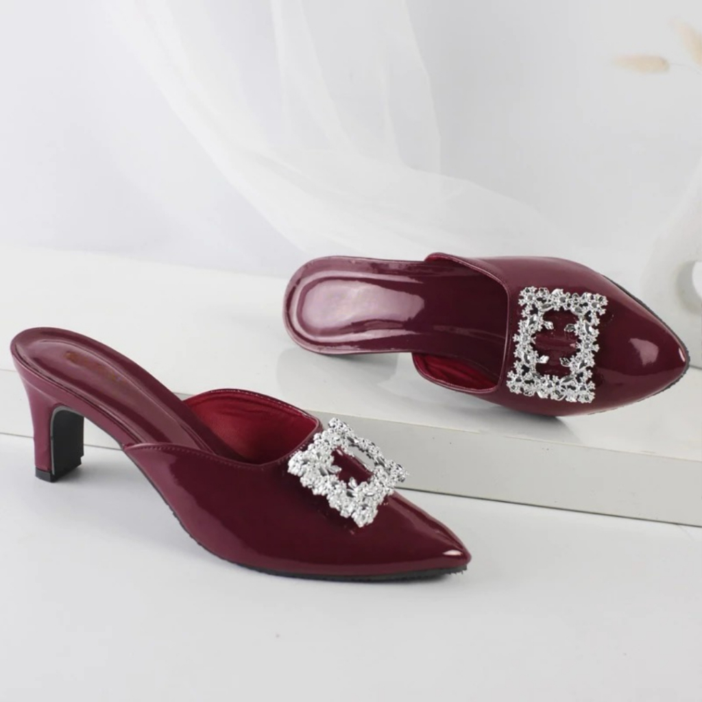 SEPATU SLOP KASUAL wanita tinggi hak 5cm
