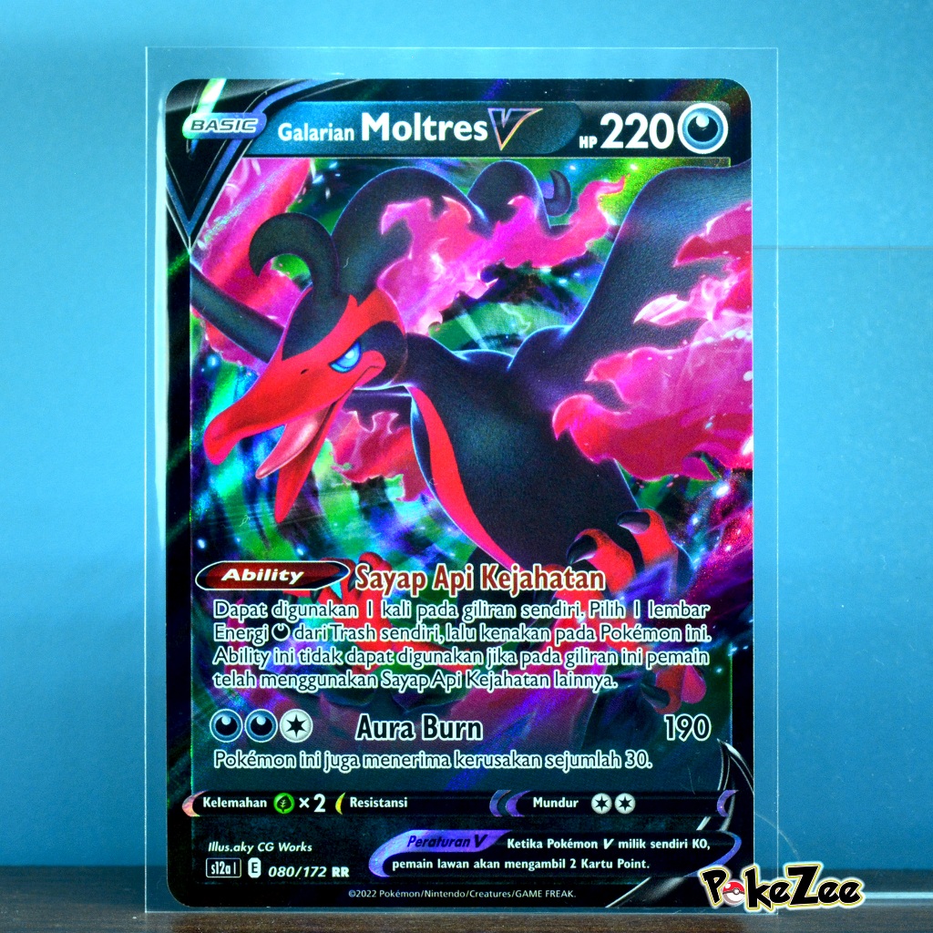 Galarian Moltres V RR TCG Kartu Pokemon Indonesia