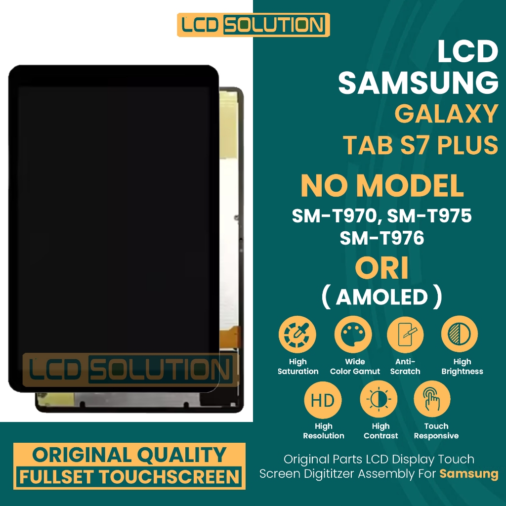 Grosir LCD Samsung Galaxy Tab S7 Plus - Fullset Touchscreen (ANTI PECAH)
