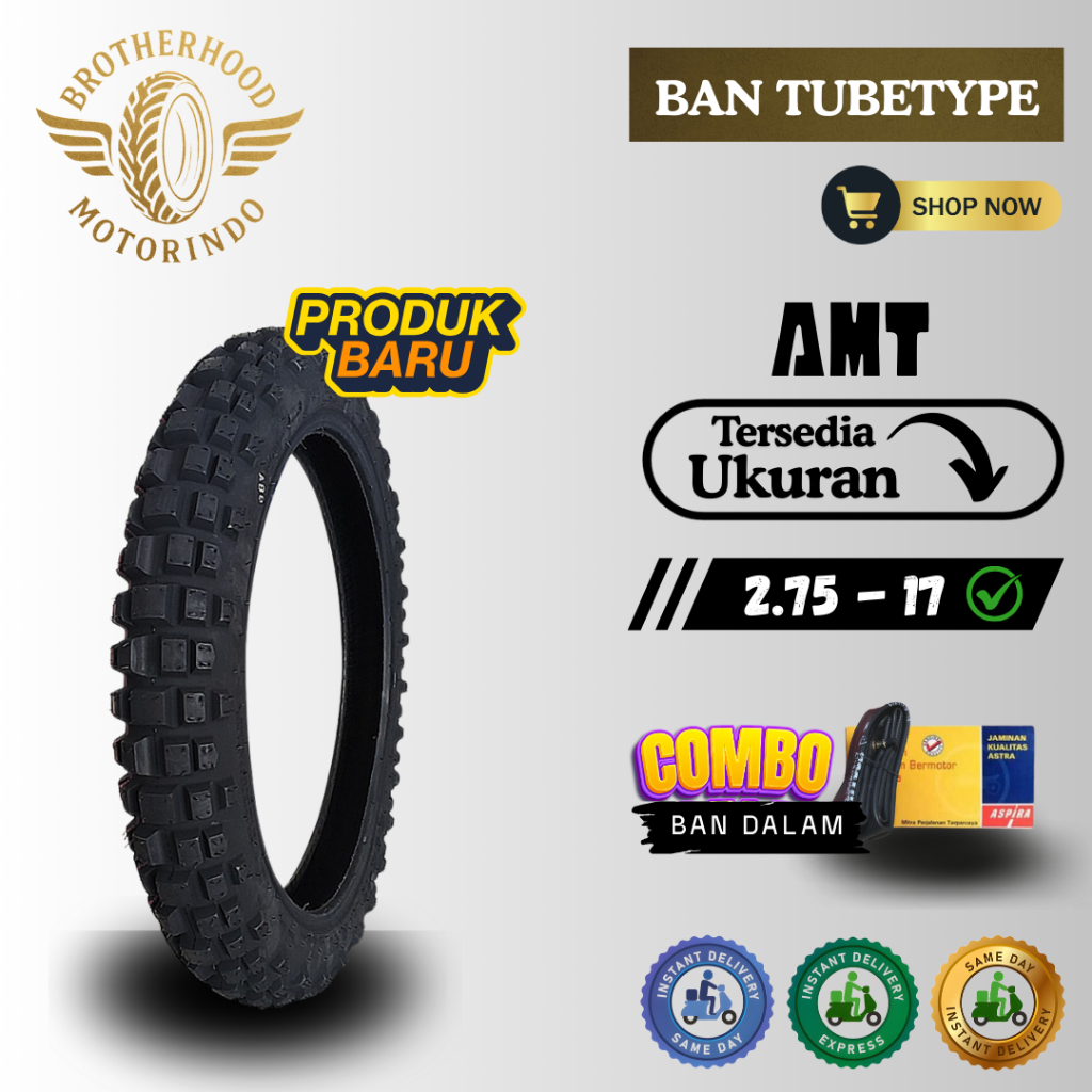 BAN ASPIRA TUBETYPE AMT (275-17 / 80/90-17) BAN LUAR ASPIRA RING 17 / BAN TUBETYPE RING 17/ BAN NO T