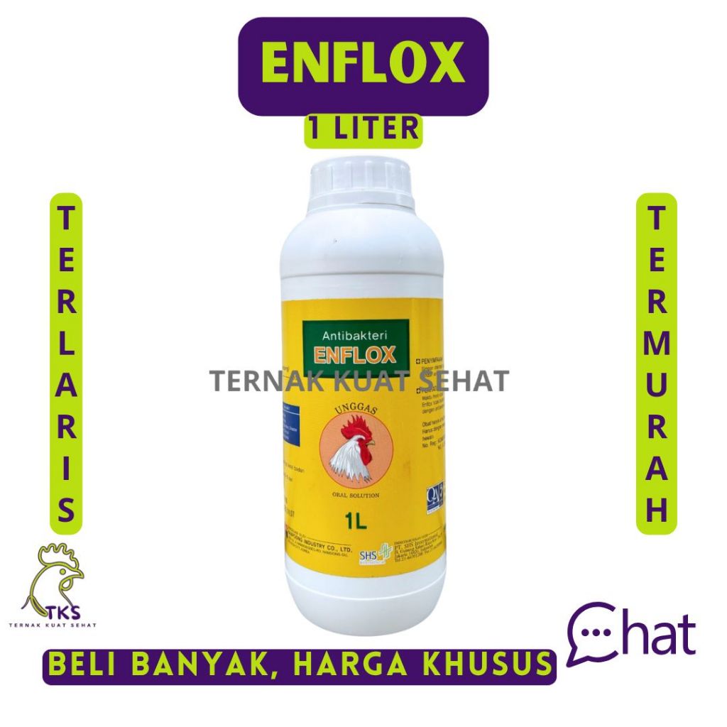 EnfloX 1 LITER ORAL Antibakteri Unggas Spektrum Luas