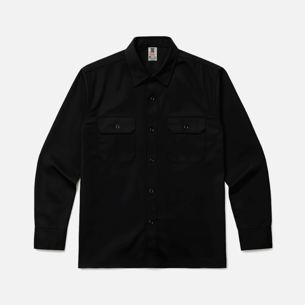 Raden Skygo Workshirt Polos Lengan Panjang S-M-L-XL-XXL Black