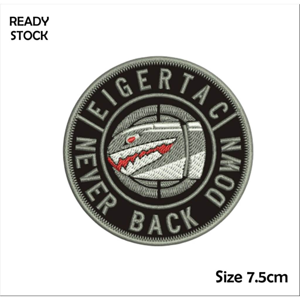 EMBLEM PATCH BORDIR EIGER NEVER BACK DOWN BEST QUALITY - BDS