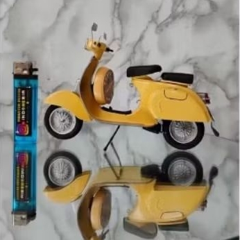 Diecast miniatur motor Vespa Classic, Vespa PTS, Vespa Jadoel Skala 1:12 Handmade Bisa Custom