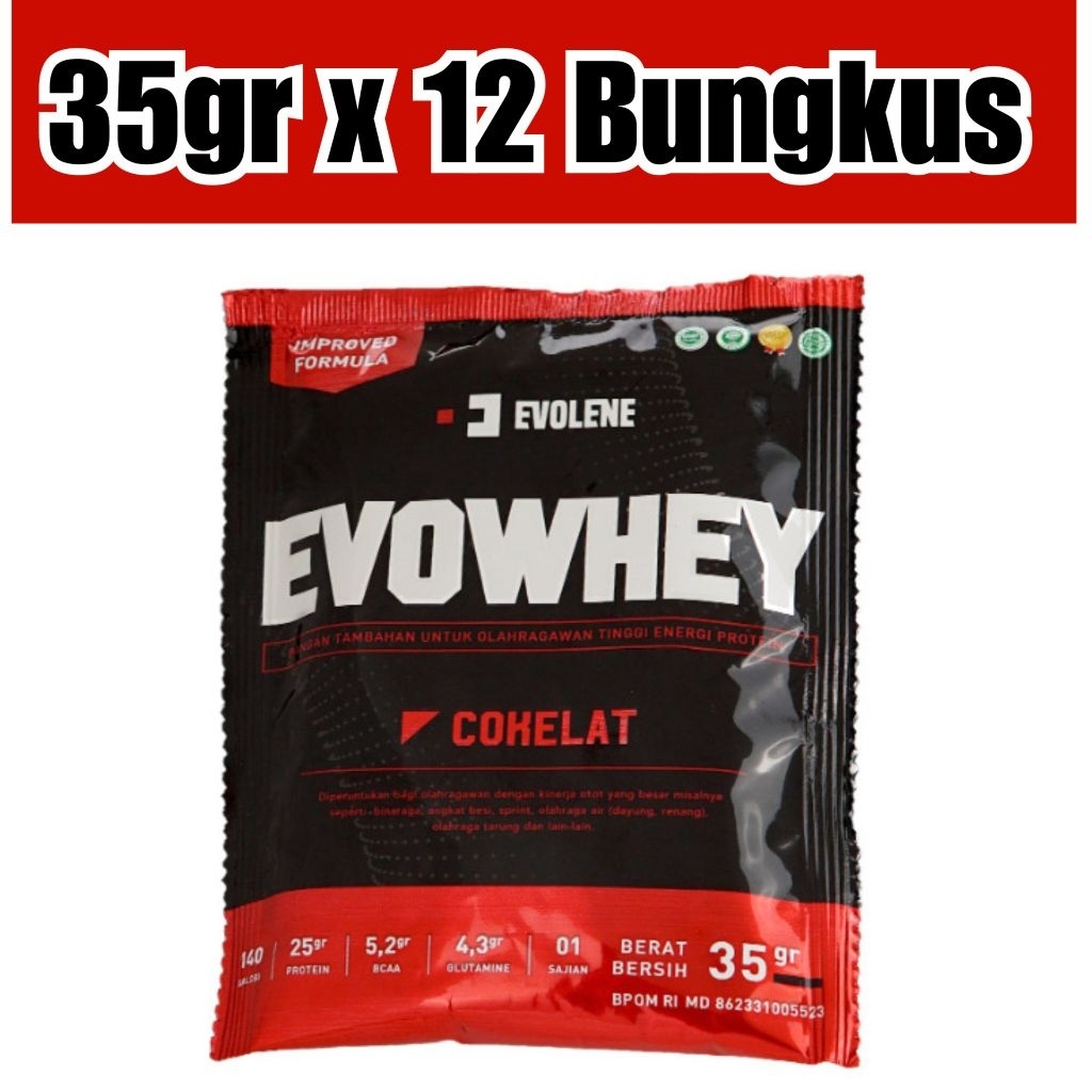 EVOLENE Evowhey Ptotein Cokelat 12Lbs 420gr - Bungkus Suplemen Isolate Susu Penambah Berat Badan
