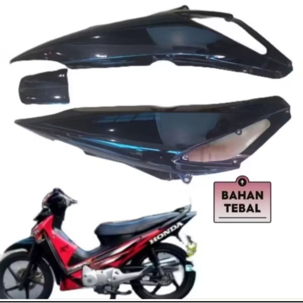 Body Honda Supra X 125 karbu warna hitam 2005-2008
