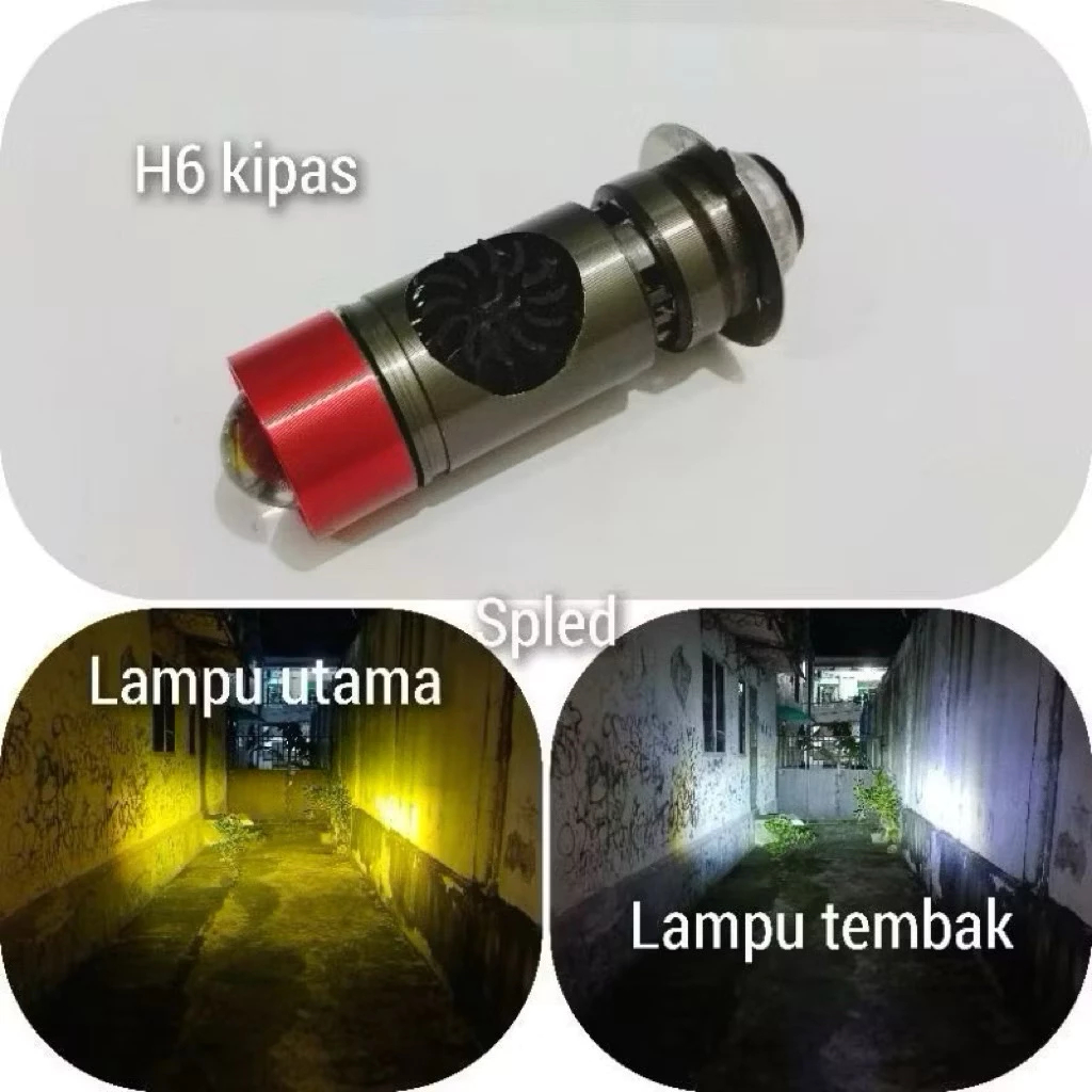 LAMPU DEPAN BILED PLUS KIPAS LAMPU LED H6 + KIPAS UNTUK MOTOR VARIO BEAT FINO JUPITER MX MIOJ VARIO1